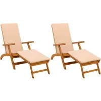 vidaXL : 2 chaises longues inclinables et pliables, en bois d'acacia massif