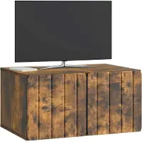 vidaXL Meuble TV mural, 59,5 x 41 x 30 cm, finition chêne fumé