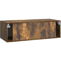 vidaXL Meuble TV mural en chêne fumé 98 x 41 x 30 cm