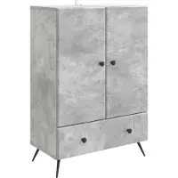 vidaXL Buffet gris béton 66 x 34,5 x 95 cm en aggloméré