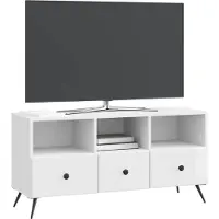 vidaXL Meuble TV , blanc brillant, 102 x 34,5 x 50 cm, aggloméré