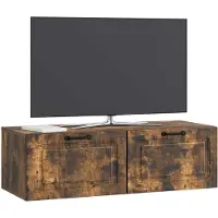vidaXL Meuble TV mural en chêne fumé 98 x 41 x 30 cm