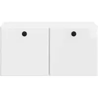 vidaXL Meuble TV mural 59,5 x 41 x 30 cm Blanc brillant