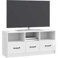 vidaXL Meuble TV , blanc brillant, 102 x 34,5 x 47 cm, aggloméré