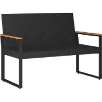 vidaXL Banc d'extérieur 2 places, 107 x 61 x 80 cm, en résine tressée, rectangulaire