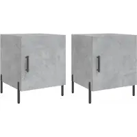 vidaXL Tables de chevet 2 pcs gris béton 40x40x50 cm bois d’ingénierie