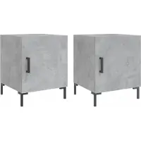 vidaXL Tables de chevet 2 pcs gris béton 40x40x50 cm bois d’ingénierie