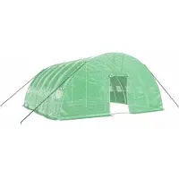 vidaXL Serre avec cadre en acier vert 36 m² 6x6x2,85 m