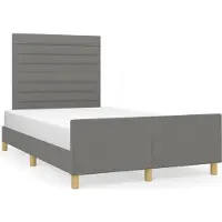 vidaXL Cadre de lit sans matelas gris foncé 120x190 cm Tissu