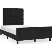 DKD Home Decor Cadre de lit sans matelas noir 120x190 cm velours