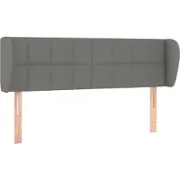 vidaXL Tête de lit avec oreilles gris foncé 147x23x78/88 cm Tissu
