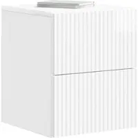 vidaXL Cabinet de chevet mural 2 pcs Blanc brillant 33 x 34,5 x 40 cm