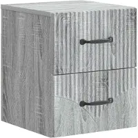 vidaXL Cabinet de chevet mural Sonoma gris 34,5 x 33 x 40 cm