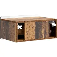 vidaXL Cabinet de chevet mural 2 pcs Bois ancien 49 x 34,5 x 24 cm