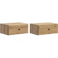 vidaXL Cabinet de chevet mural 2 pcs Chêne artisanal 49 x 34,5 x 20 cm