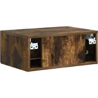 vidaXL Cabinet de chevet mural Chêne fumé 49 x 34,5 x 20 cm
