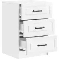 vidaXL Cabinet de chevet avec tiroir Blanc brillant 43 x 41 x 63,5 cm