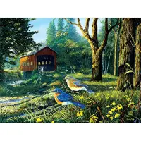 Sunsout Puzzle Terry Doughty - Sleepy Hollow Blue Birds - 1000 pièces