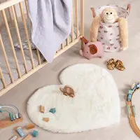 Little Olly Tapis enfant - Huggy Heart Blanc | 70x80 cm | Irréguliers | Pile haute