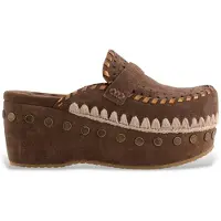 Mou pour femme. MU.SW611004A Sabot surpiqûre sabots en cuir marron (38), 3 à 5 cm, Aucun, Casuel