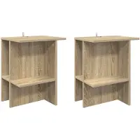 vidaXL Table basse, 2 pièces, imitation chêne Sonoma, 40 x 30 x 49 cm, panneaux de particules
