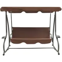 vidaXL Balancelle hollywoodienne avec toit solaire brun café