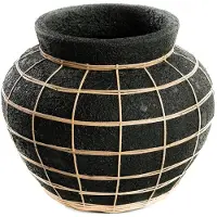Bazarbizar-b2b Vase Le Ventre-noir Naturel-l | JABR087BN-L