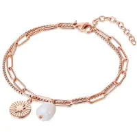 Valero Pearls Bracelet or rose / blanc perle