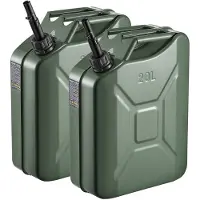 Vevor Jerrican Essence Métal 20 L Bidon Essence Lot de 2 avec Bec Verseur
