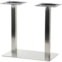 Stema Piètement de table double en acier inoxydable SH-3003-1/S, pour bureau, hôtel, restaurant, 70x40x72,5 cm, acier inoxydable brossé