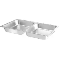 Super Merchant Poêle à frire pour aliments, Divisée en deux parties de 3,75L chacune, Poêle à frire, GN 1/1, 7,5L, 530x325x(H)65mm, Acier inoxydable