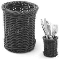 Hendi Panier à couverts pour fourchettes, couteaux, cuillères, rond, noir, diamètre 100x120 mm - 426210