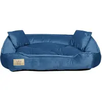 AIO Factory Parc pour chien 75x65 cm velours bleu