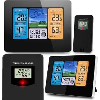 Berdsen Station météo numérique avec écran Thermomètre Capteur extérieur BD-902 noir
