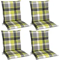 Beautissu , coussin plat Sunny GR, dimensions 100x50x6 cm, motif à carreaux verts, lot de 4