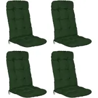 Beautissu Lot de 4 coussins pour fauteuils à dossier haut Flair HL, 120 x 50 x 8 cm, vert foncé