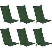 Beautissu Lot de 6 coussins de chaise de jardin Loft HL vert foncé, 120 x 50 x 6 cm