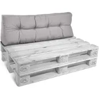 Beautissu Coussin de dossier Beautiss Coussin de palette Outdoor Eco Style, 120 x 40 cm, gris clair