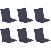 Beautissu Lot de 6 coussins pour dossier bas Loft NL, 100 x 50 x 6 cm, bleu foncé