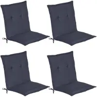 Beautissu Lot de 4 coussins pour chaise basse Loft NL, 100 x 50 x 6 cm, bleu foncé