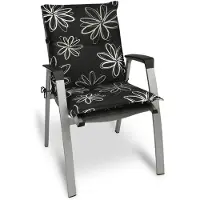 Beautissu Flores Fauteuil bas 100x50 cm noir avec fleurs