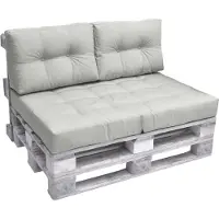 Beautissu 2X coussins de palette pour extérieur ECO Elements, 60 x 40 cm, gris clair