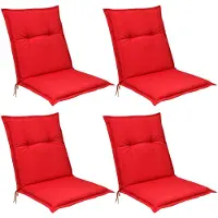 Beautissu Coussin de sol Base NL, bas, 100x50x6 cm, rouge, lot de 4, pour l'extérieur