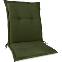 Beautissu Coussin de chaise de jardin haut de gamme à dossier bas 105 x 50 x 7 cm, vert foncé