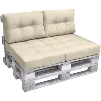 Beautissu Coussins de palette pour extérieur 1x coussin d'assise et 2x coussins de dossier, naturel