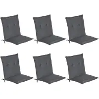 Beautissu Lot de 6 coussins pour dossier bas Loft NL, 100 x 50 x 6 cm, gris graphite