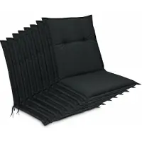 Beautissu Lot de 8 coussins pour dossier bas Base NL, 100 x 50 cm, graphite