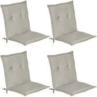 Beautissu Lot de 4 coussins pour chaise basse Loft NL, 100 x 50 x 6 cm, gris clair