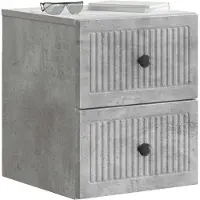 vidaXL Cabinet de chevet mural Gris béton 33 x 34,5 x 40 cm