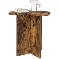 vidaXL Table d'appoint Chêne fumé Ø 39 x 38 cm Bois d'ingénierie